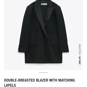 Zara double breasted tuxedo blazer